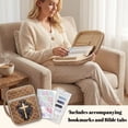 thumbnail image 4 of Yuyamidu Cross Bible Bags for Women Brown Quilted Bible Cover with Handle Lightweight Bible Carrying Case with Bookmarks Bible Tabs for Bible Study Supplies, 4 of 8