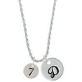 thumbnail image 1 of Delight Jewelry Silvertone Disc 1/2'' Number - 7 - Silvertone Script Initial Disc - D - Charm Necklace, 20"+3", 1 of 4