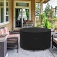 thumbnail image 2 of POINTERTECK Housse de Table de Jardin Ron avec Sac de Rangement 210D Oxford Tissu Imperméable Résistant aux Intempéries Épaisse Couverture de Table Extérieure Robuste pour Table Ronde de Jardin 120 x 75cm, 2 of 11