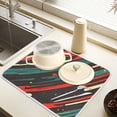 thumbnail image 2 of Yayeee Dish Drying Mat for Kitchen Counter 18" x 24" Microfiber Super Absorbent Coffee Decorative Pad, Green Stars Abstract, 2 of 9