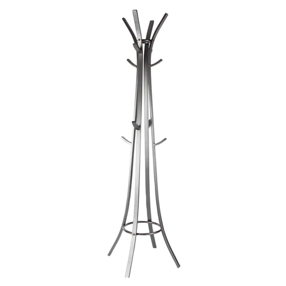 DecMode 23" x 70" Dark Gray Metal 12 Hook Coat Rack, 1-Piece