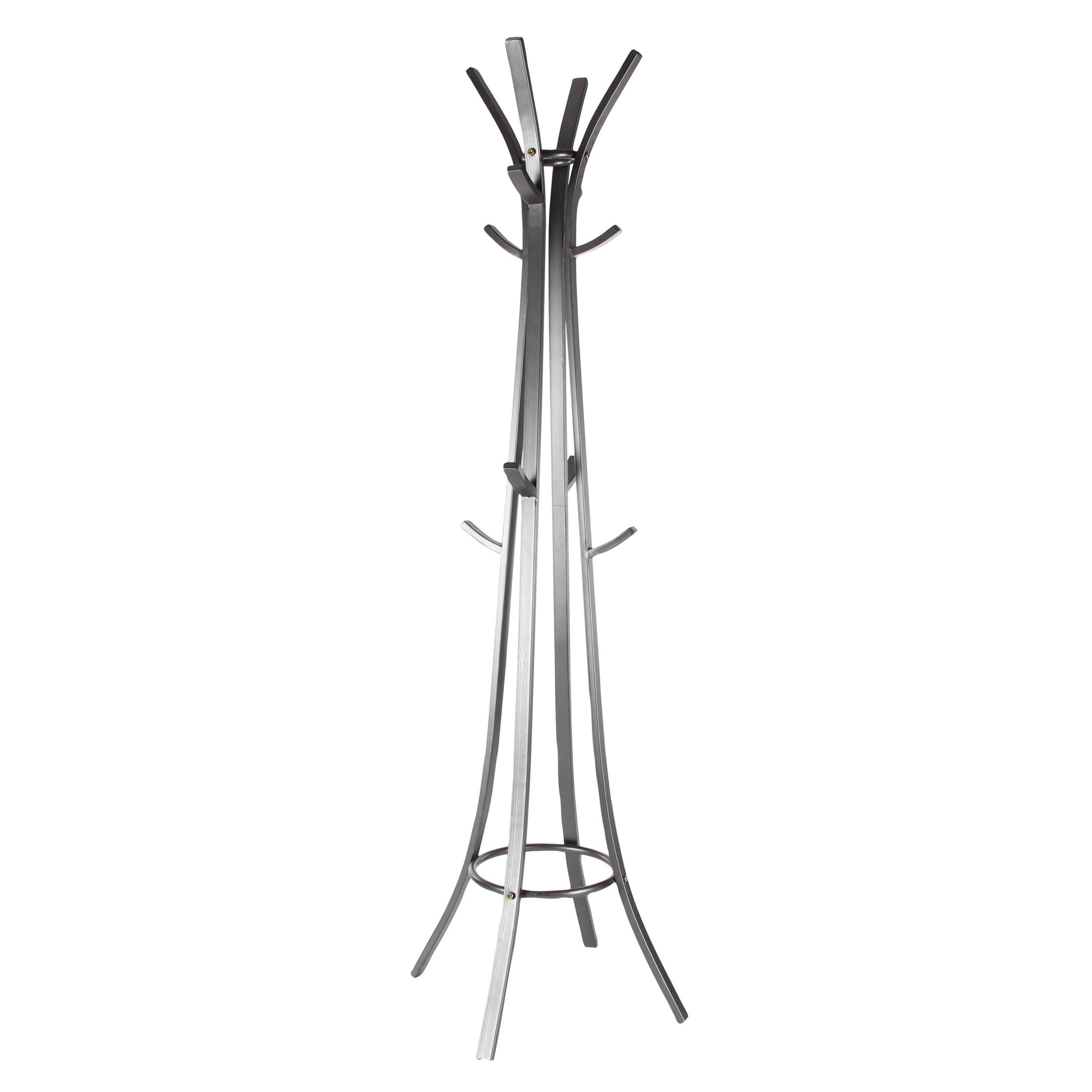 DecMode 23 x 70 Dark Gray Metal 12 Hook Coat Rack 1-Piece