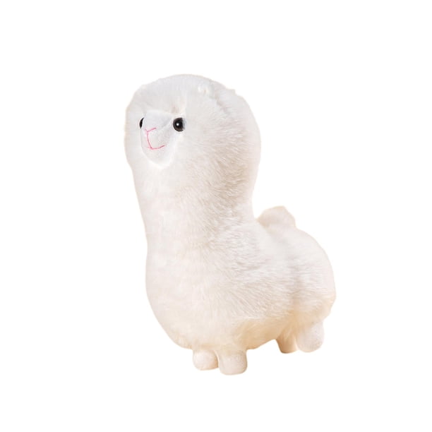Peluches de alpaca, peluche de alpaca, cómodos, decoración del hogar, ligeros, kawaii Blanco