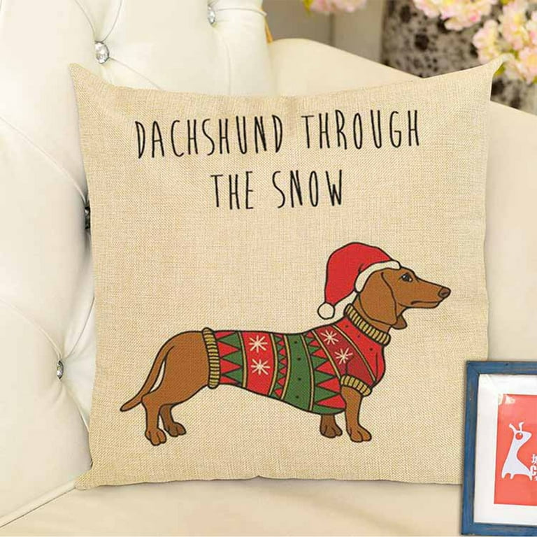 The Holiday Aisle Christmas Dog Outdoor Square Pillow Cover