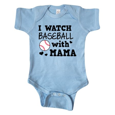 

Inktastic I Watch Baseball with My Mama Gift Baby Boy or Baby Girl Bodysuit