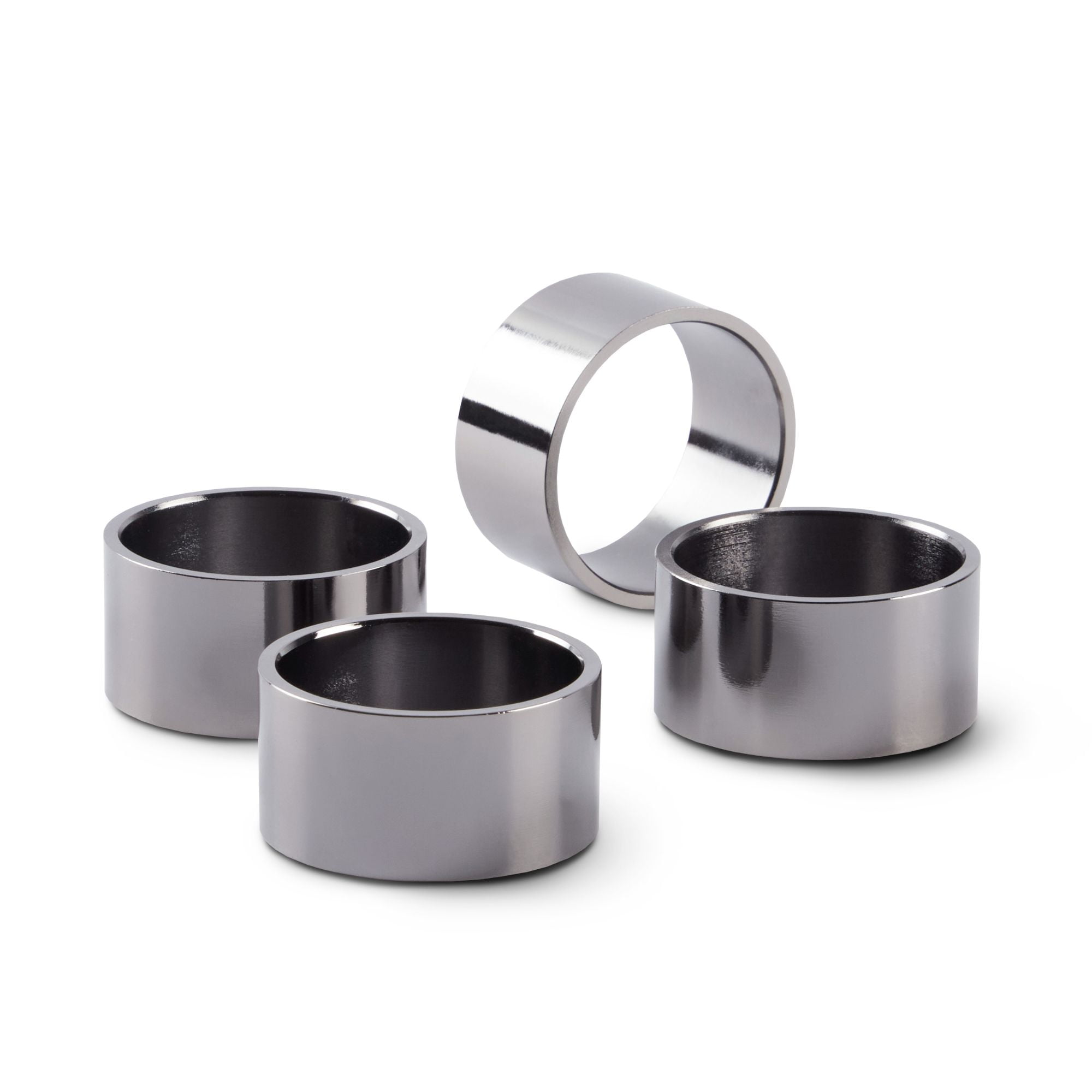 (2 pack) Mainstays Gunmetal Silver Metal Napkin Rings, 4 Count