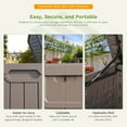 thumbnail image 3 of Patiowell 230 Gallon Deck Box, Waterproof Large Outdoor Lockable Storage Box with Divider for Patio Furniture and Garden Tools, Brown, 3 of 8