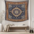 thumbnail image 5 of Blue Burnt Orange Boho Tapestry for Bedroom Wall Hanging Tapestry, Antique Southwestern Tribal Ceiling Backdrop Tapestries Poster Blanket Wall Decor for Teens Room Living Room Dorm 59" x 79", 5 of 8