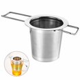 thumbnail image 1 of Colador de té, filtro de té hecho de acero inoxidable 304 con diseño de mango plegable, colador de malla extrafina reutilizable para té suelto, olla Vhermosa LN-0886, 1 of 7