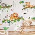 thumbnail image 1 of Dosaele 2pcs/set Forest Animal & Number Design Lion & Leopard Nursery Wall Decals, 1 of 1