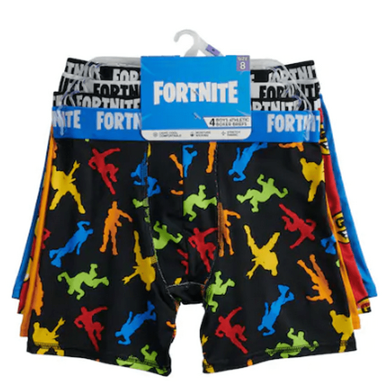 Fortnite Boys Underwear, 4 Pack Boxer Briefs Sizes 8-12 