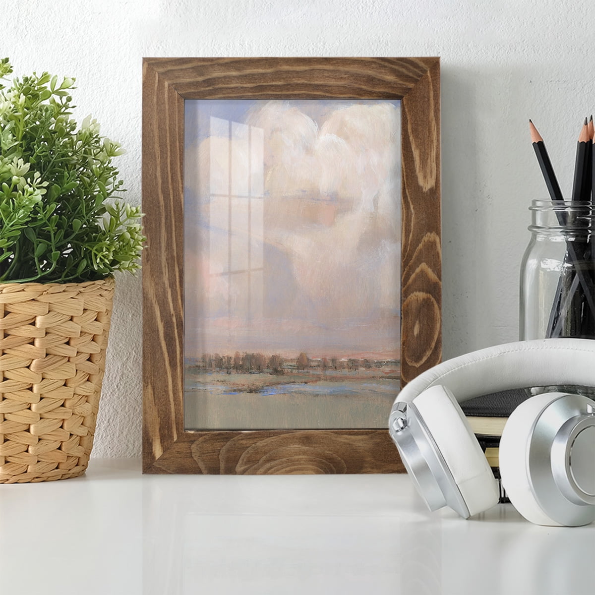 Billowing Clouds II - Framed Print w/glass - Walnut