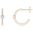 thumbnail image 2 of ANGARA Natural Diamond Solitaire Hoop Earrings in 14K Rose Gold for Women (Size-3.1mm| Color-G| Clarity-VS2) | April Birthstone, Anniversary, Jewelry Gift for Women | Natural Diamond Earrings, 2 of 8