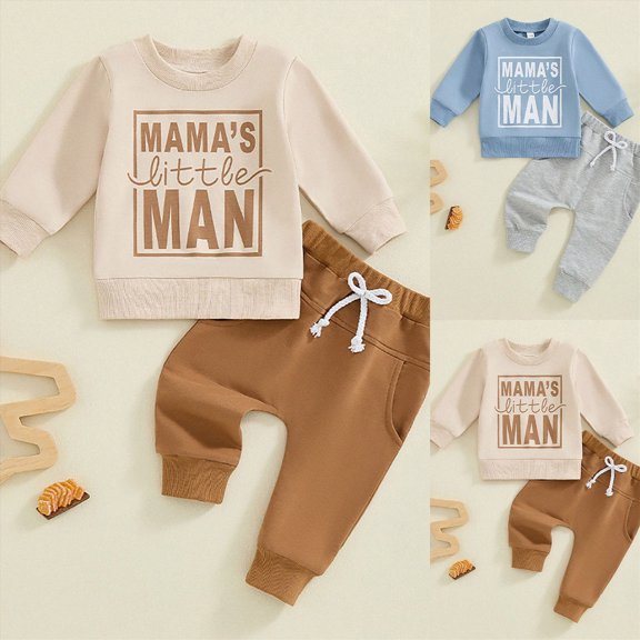 mgoYE Kid Toddler Boys Clothes Sweatshirt and Casual Pants 2Pcs Boys Fall Winter Outfits
