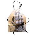 thumbnail image 1 of Maritime Apron, Ship Sailing on the Ocean with Full Sail Digital Computer Graphic Composition, Unisex Kitchen Bib with Adjustable Neck for Cooking Gardening, Adult Size, Multicolor, by Ambesonne, 1 of 4