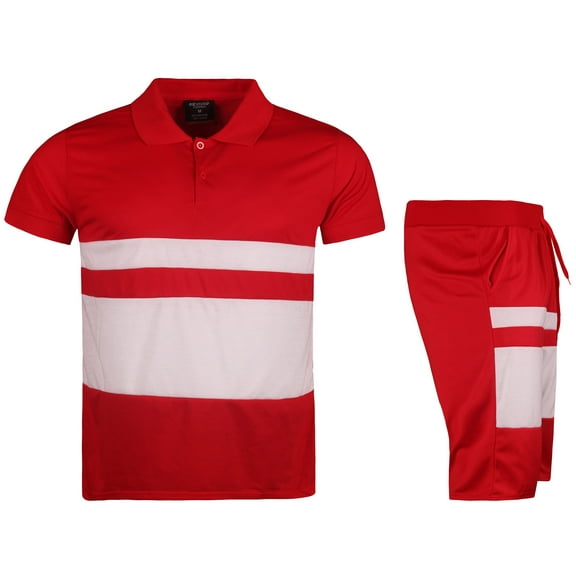 MEN CLASSIC 2 PIECE L.WEIGHT PK SOLID STRIPED SHORT SETS W/DRAWSTRINGS