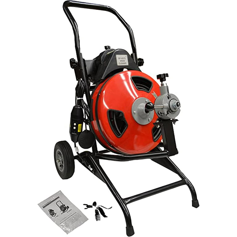550 Watt Portable Septic Tank Auger Main Line Home Plumbing Auger 100 Cable