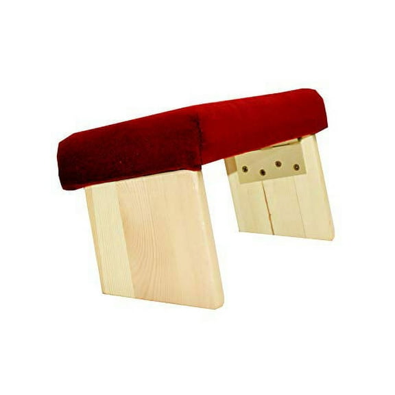 Mudra Crafts Foldable Meditation Bench - Kneeling Chair - Yoga Stool from Wood with Seat Cushion for Seiza Zazen Meditating Maroon Cushion