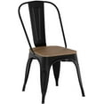 thumbnail image 4 of YEXJ 18 Inch Classic Iron Metal Dining Chair with Wood Top/Seat Indoor-Outdoor Use Chic Dining Bistro Cafe Side Barstool Bar Chair Coffee Chair-Wood Padding-Black, 4 of 10