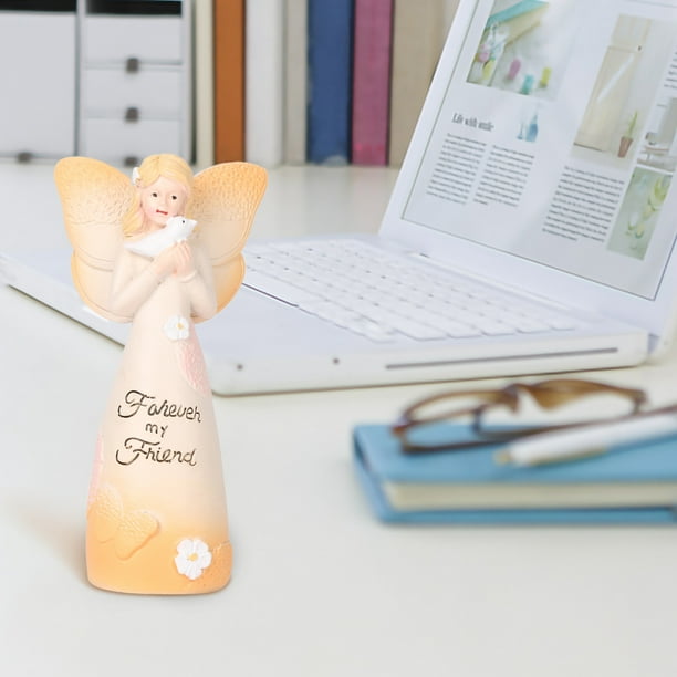 Fiudx Estatua Del Ángel de La Amistad, Figura de Resina Pintada a Mano, Celebra El Vínculo Entre Hermanas, Compañeras o Vecinas, Decoración para Todo El Año, Regalo Inspirador para Mujeres, Tamaño 3