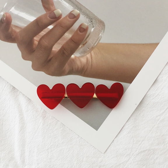 LOLIPPYY 3-Pack Heart-Shaped Plastic Hair Clips for Girls, Perfect for School, Daily Wear, and Cute Hair Accessories