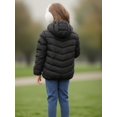 thumbnail image 5 of Lanbubble Girls Puffer Jacket Hooded Packable Winter Coat with Pockets Lightweight Warm Outerwear for Kids, Sizes 4-12 Years, 5 of 11