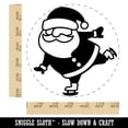 thumbnail image 2 of Ice Skating Christmas Santa Claus Self-Inking Rubber Stamp Ink Stamper - Blue Ink - Large 1-1/2 Inch, 2 of 7