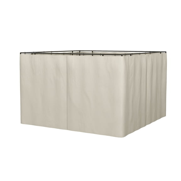 Outsunny 9.84‘ x 11.8‘ Universal Gazebo Sidewall Set with 4 Panels  /C-Rings Included for Pergolas & Cabanas  Beige