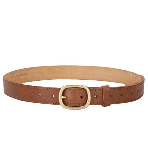 2025 retro pure copper buckle handmade leather belt women's head layer cowhide casual versatile women's belt with jeans