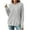 Gray, variant on Admvng Women's Hoodie Ribbed Knit Drawstring Hood Kangaroo Pocket Oversized Long Sleeve Solid Casual Pullover Sweatshirt Tops