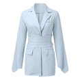 thumbnail image 2 of Vedolay Womens 2023 Suit Jackets Suit Jackets for Women Casual Open Front Long Sleeve Work Office Lapel Button Blazer Jackets,Blue M, 2 of 5