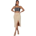 thumbnail image 4 of Jupe Midi Fendue Taille Haute Croisée Unie pour Femmes, 4 of 5