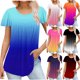 thumbnail image 1 of Fiudx Ofertas Flash Del Día Solo En Línea Camiseta Estampada a La Moda para Mujer, Blusa de Mangas 3/4, Tops Informales con Cuello Redondo, 1 of 5