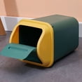 thumbnail image 4 of 2 botes de basura con tapa abatible, estilo simple, decorativos, prácticos, de plástico, con rotación de 360 grados., 4 of 12