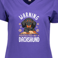 thumbnail image 4 of Inktastic Protected by a Dachshund Dog Women's V-Neck T-Shirt, 4 of 5
