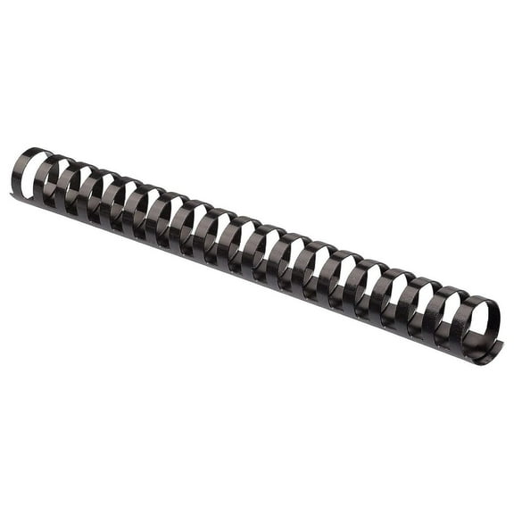 Plastic Comb Binding Spines, 1 Inch Diameter, Black, 200 Sheets, 50 Pack (52328)