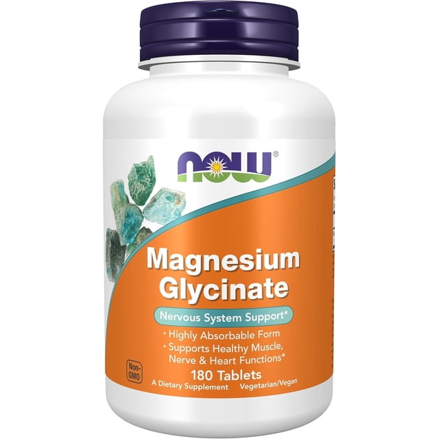 LZHF Supplements, Magnesium Glycinate 100 mg, Highly Absorbable Form, 180 Tablets