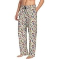 thumbnail image 2 of Yiaed Paisley Flowers Print Men's Lounge Pants, Loose PJ Bottoms, Long Pajama Pants for Men-X-Large, 2 of 5