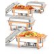 thumbnail image 1 of QinaQin Juego de chafers rectangulares dorados de acero inoxidable con tapa, calentadores de buffet para fiestas, banquetes y bodas, 1 of 7