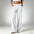 thumbnail image 2 of Women's Wide Leg Sweatpants Fashion Casual High Waist Loose Pocket Straight Solid Long Athletic Workout Pants, 2 of 6