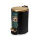 thumbnail image 5 of Bote de basura Acento de 5 L Basurero redondo acero inoxidable con pedal y tapa de cierre Negro Dorado, 5 of 11