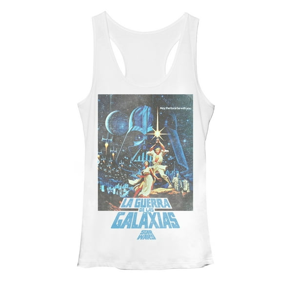Women's Star Wars La Guerra de las Galaxias  Racerback Tank Top White Heather Medium