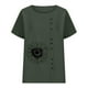 thumbnail image 3 of Camiseta Casual de Manga Corta con Botón de Cuello Redondo de las Mujeres, Tops Cortos para las Mujeres, 3 of 3