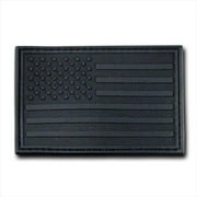 USA Flag Rubber Patch, Black