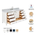 thumbnail image 3 of Ariel Cambridge 67 Inch Single Rectangle Sink Vanity With Carrara White Marble Countertop With 1.5 Edge In White, 3 of 10