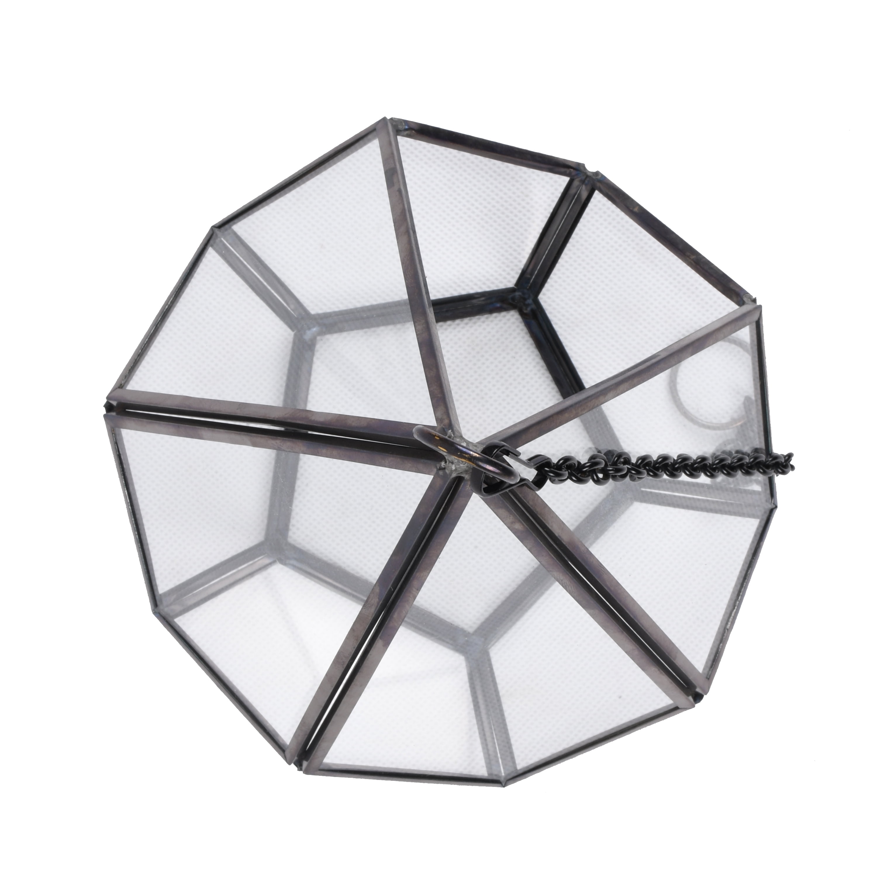Better Homes & Gardens Metal and Glass Diamond shaped Hanging Terrarium, 6.2 in Dia x 8.9 in H