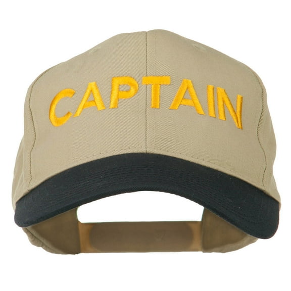 Captain Embroidered Cotton Twill Cap - Navy Khaki OSFM