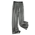 thumbnail image 5 of Annhoo Pajama Pants for Women Trendy Stripes Print Elastic Drawstring Waist Trousers Loose Straight Leg Nightwear, 5 of 8