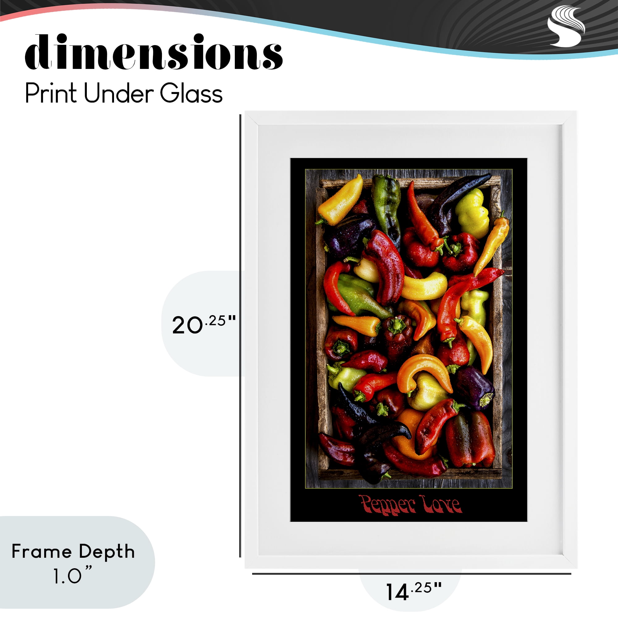 Stupell Industries Pepper Love Vibrant Vegetables White Framed Print Under Glass, design by Carl Kravats