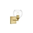 thumbnail image 6 of Living District Foster 1-Light Iron & Glass Bath Sconce in Brass/Clear, 6 of 7